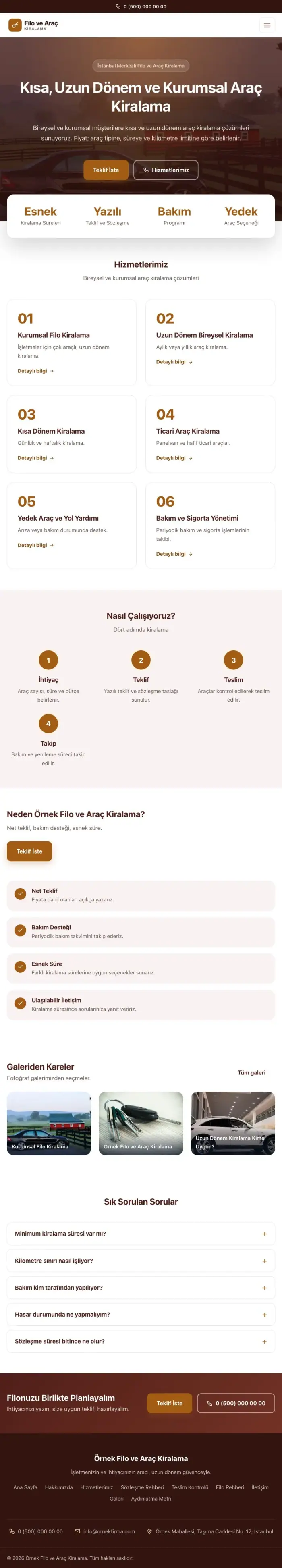 Merkez Bordo Turuncu – Araç Kiralama Web Sitesi tablet görünümü