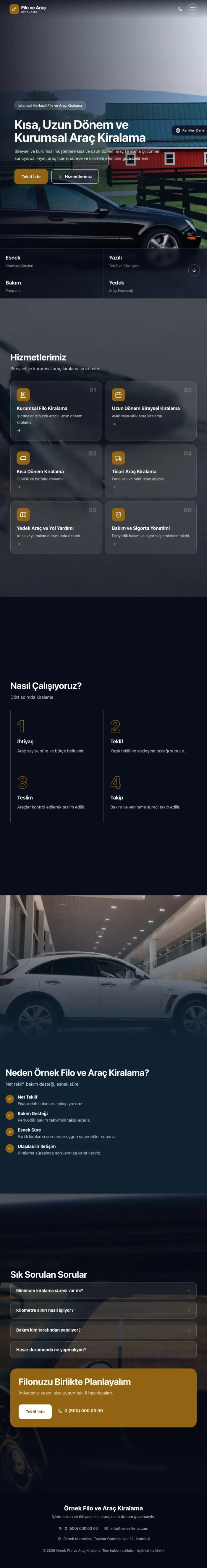 Tam Ekran Mavi Turuncu – Araç Kiralama Web Sitesi tablet görünümü