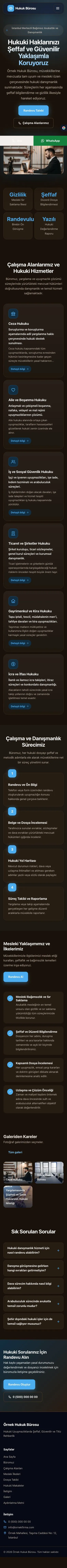 Koyu Modern Kahve Mavi – Avukat ve Hukuk Bürosu Web Sitesi mobil görünümü