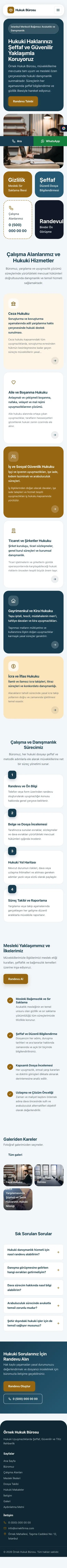Mozaik Mavi Turuncu – Avukat ve Hukuk Bürosu Web Sitesi mobil görünümü