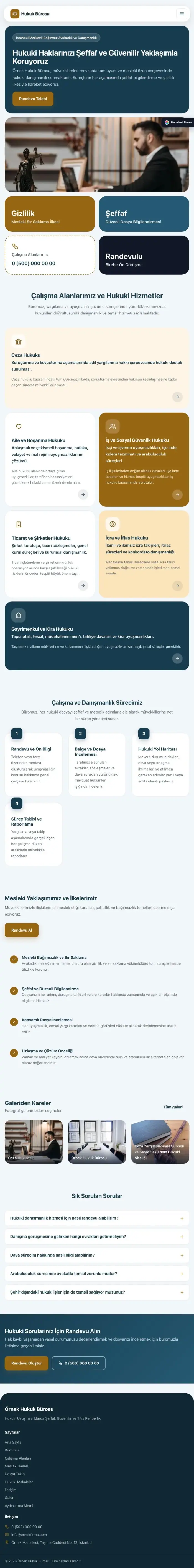 Mozaik Mavi Turuncu – Avukat ve Hukuk Bürosu Web Sitesi tablet görünümü