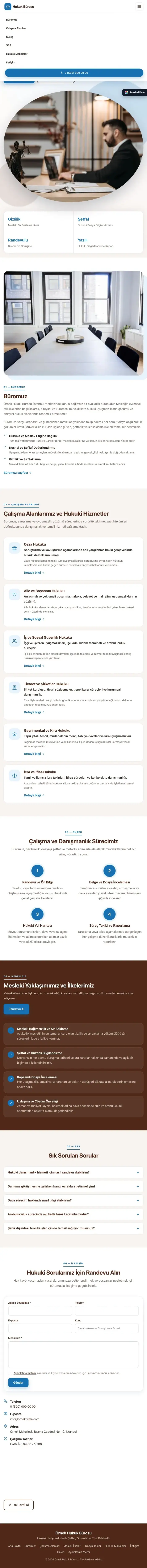 Tek Sayfa Kahve Mavi – Avukat ve Hukuk Bürosu Web Sitesi tablet görünümü