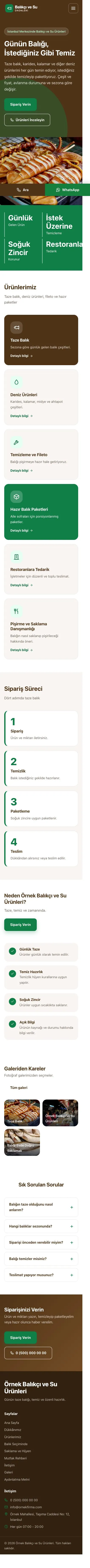 Blok Kahve Yeşil – Balıkçı ve Su Ürünleri Web Sitesi mobil görünümü