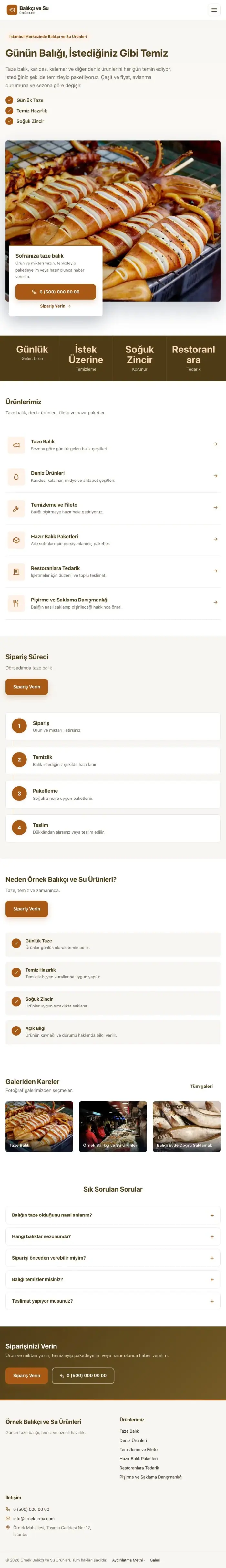 Bölünmüş Kahve Turuncu – Balıkçı ve Su Ürünleri Web Sitesi tablet görünümü