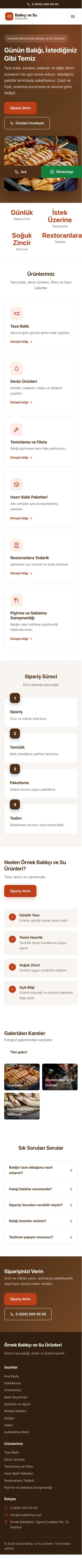 Klasik Kahve Turuncu – Balıkçı ve Su Ürünleri Web Sitesi mobil görünümü
