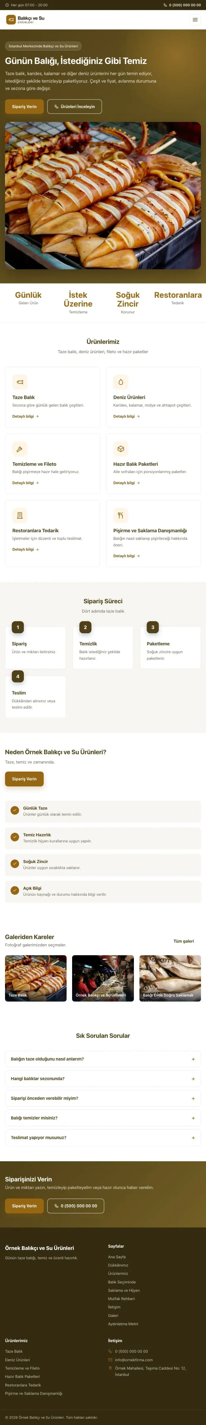 Klasik Kahve Turuncu II – Balıkçı ve Su Ürünleri Web Sitesi tablet görünümü