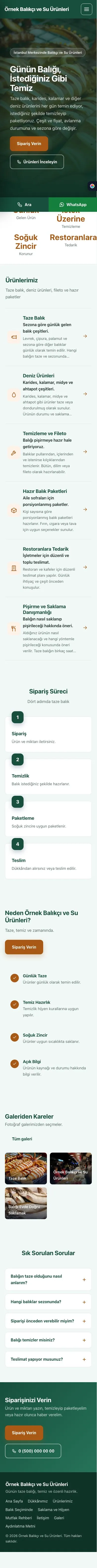 Sol Menü Petrol Turuncu – Balıkçı ve Su Ürünleri Web Sitesi mobil görünümü