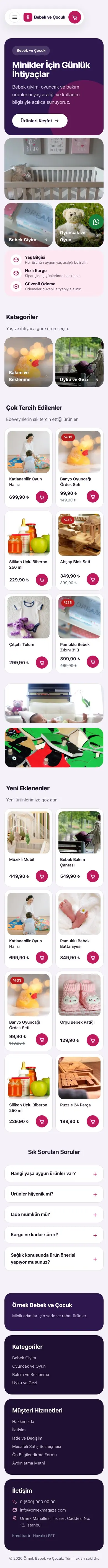 Bento Mor Pembe – Bebek ve Çocuk E-ticaret Sitesi mobil görünümü