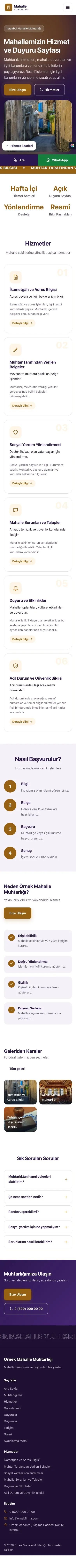 Hareketli Mor Turuncu – Belediye ve Muhtarlık Web Sitesi mobil görünümü