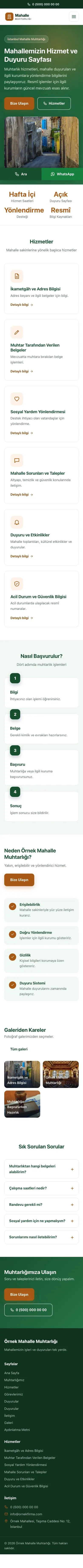 Klasik Yeşil Turuncu – Belediye ve Muhtarlık Web Sitesi mobil görünümü