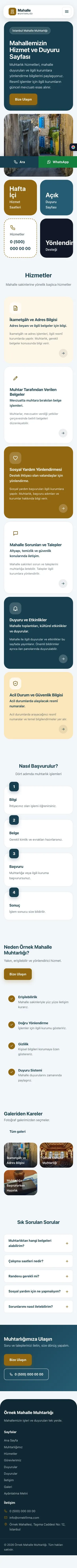 Mozaik Mavi Amber – Belediye ve Muhtarlık Web Sitesi mobil görünümü