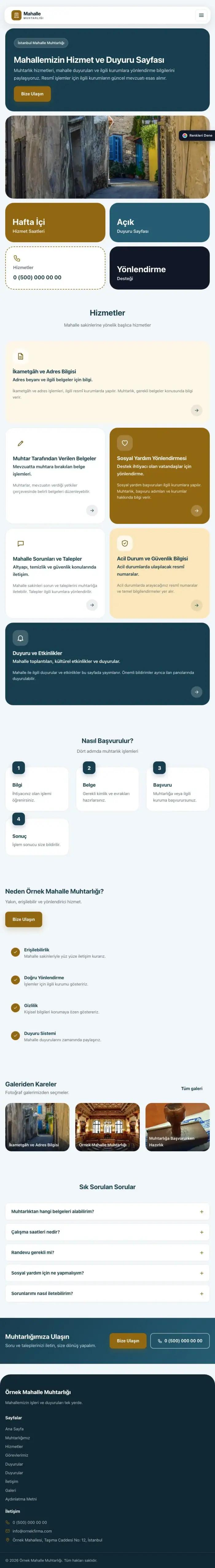 Mozaik Mavi Amber – Belediye ve Muhtarlık Web Sitesi tablet görünümü