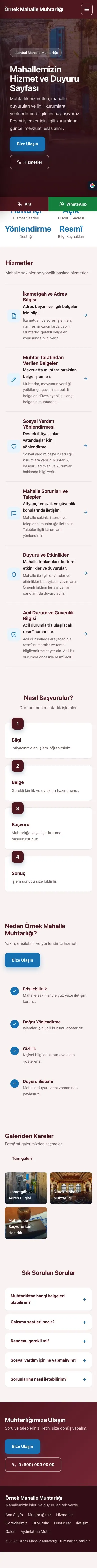 Sol Menü Bordo Mavi – Belediye ve Muhtarlık Web Sitesi mobil görünümü