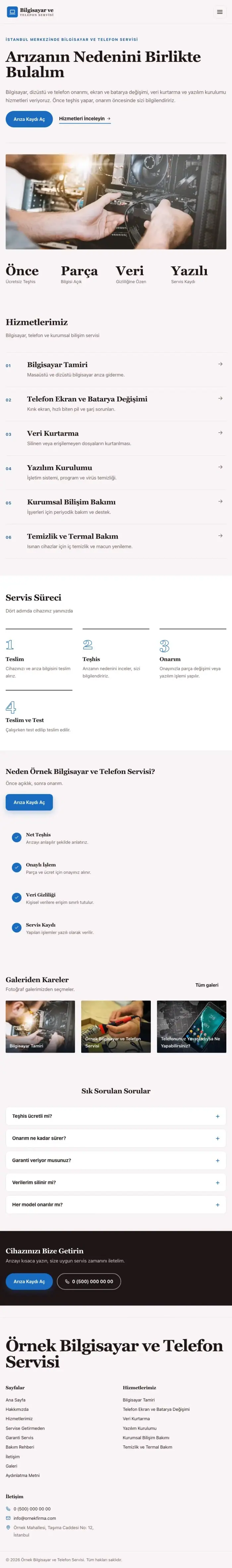 Dergi Editoryal Bordo Mavi – Bilgisayar ve Telefon Servisi Web Sitesi tablet görünümü