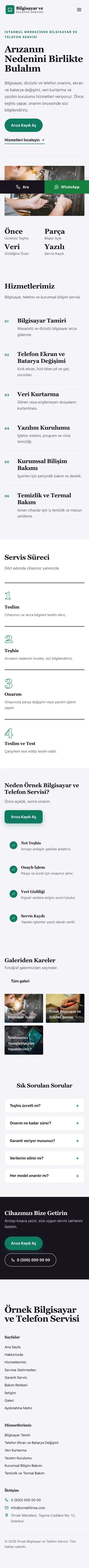 Dergi Editoryal Mor Turkuaz – Bilgisayar ve Telefon Servisi Web Sitesi mobil görünümü