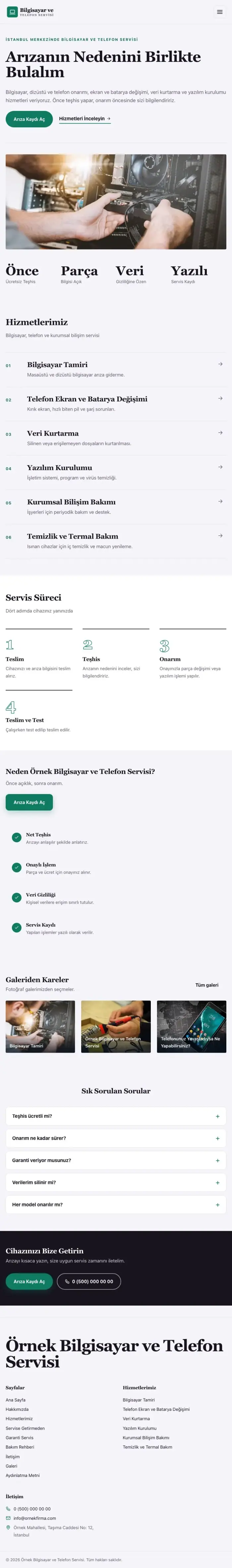 Dergi Editoryal Mor Turkuaz – Bilgisayar ve Telefon Servisi Web Sitesi tablet görünümü