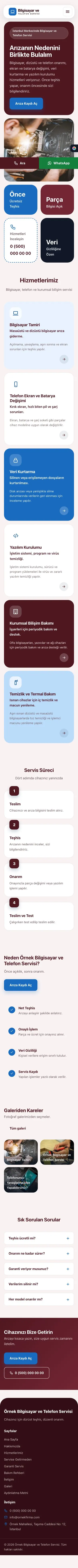 Mozaik Bordo Mavi – Bilgisayar ve Telefon Servisi Web Sitesi mobil görünümü