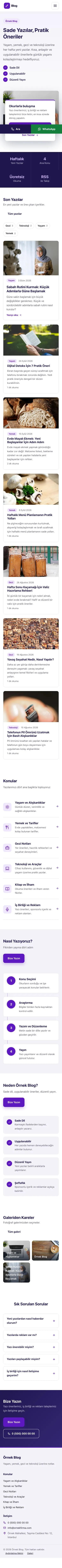 Bölünmüş Lacivert Mor – Blog Sitesi Web Sitesi mobil görünümü