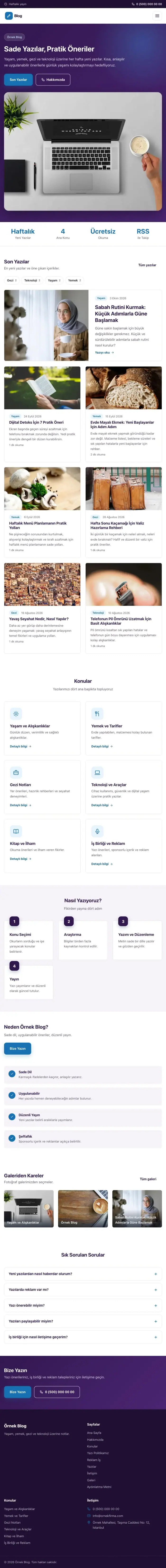 Klasik Mor Mavi – Blog Sitesi Web Sitesi tablet görünümü