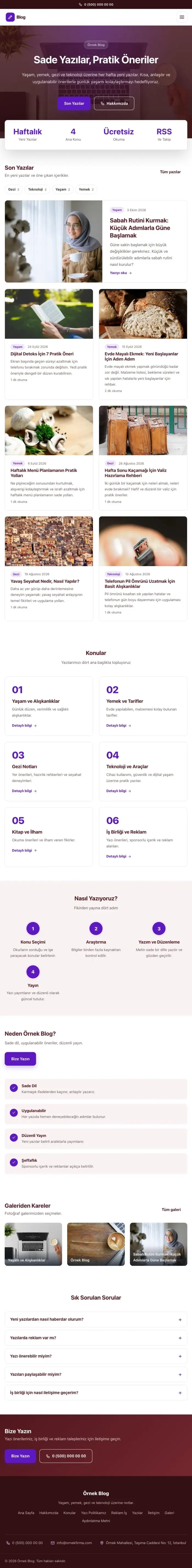 Merkez Bordo Mor – Blog Sitesi Web Sitesi tablet görünümü