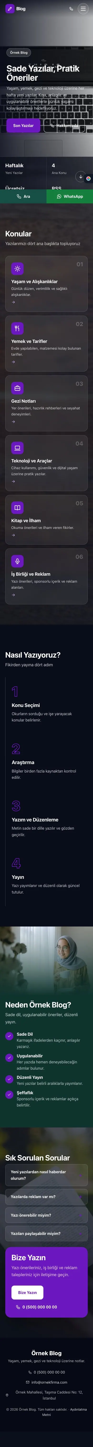 Tam Ekran Petrol Mor – Blog Sitesi Web Sitesi mobil görünümü