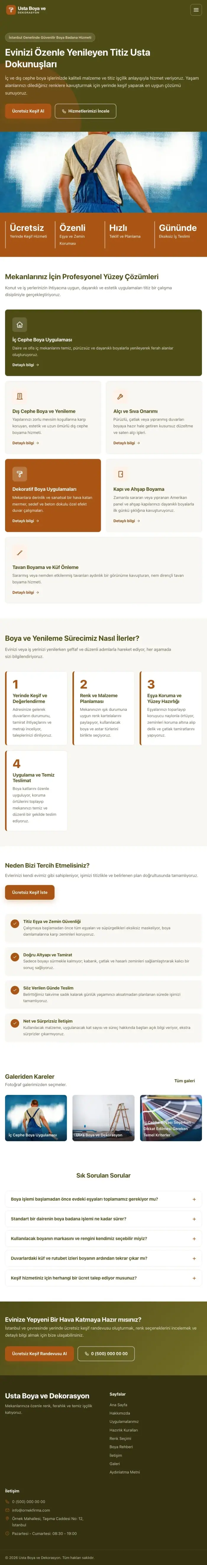 Blok Zeytin Turuncu – Boya ve Badana Web Sitesi tablet görünümü