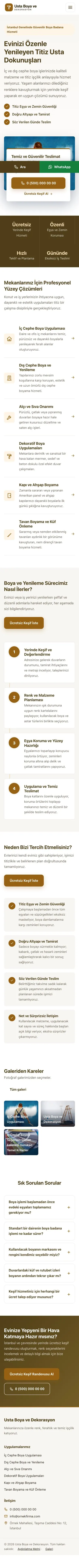 Bölünmüş Kahve Turuncu – Boya ve Badana Web Sitesi mobil görünümü