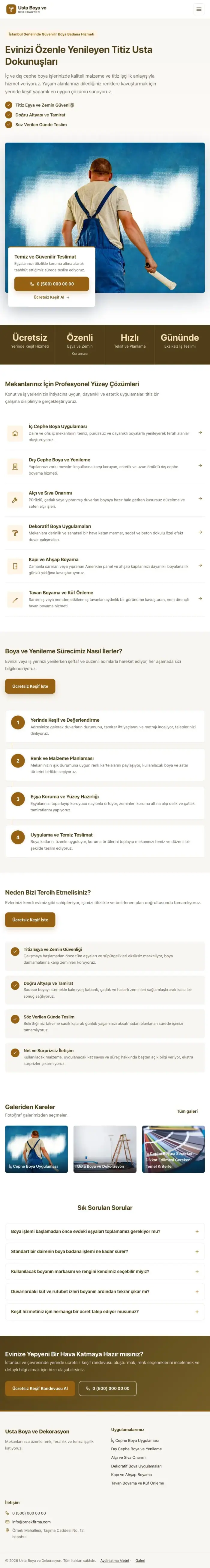 Bölünmüş Kahve Turuncu – Boya ve Badana Web Sitesi tablet görünümü