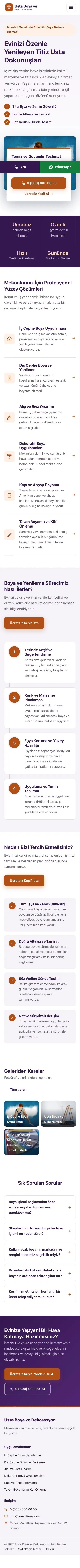 Bölünmüş Mor Turuncu – Boya ve Badana Web Sitesi mobil görünümü