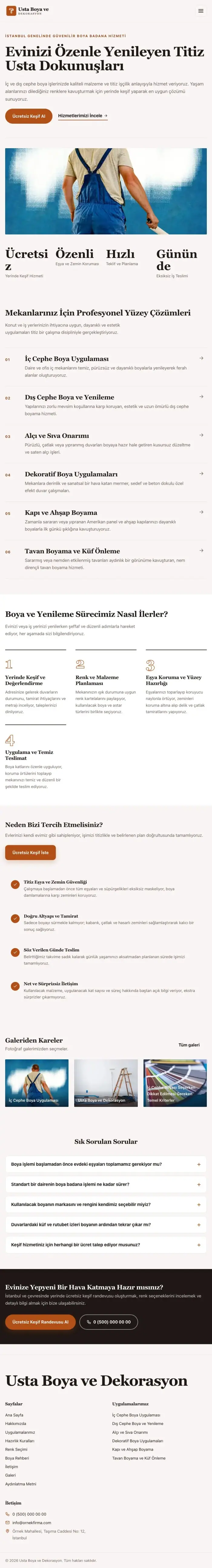 Editoryal Kahve Turuncu – Boya ve Badana Web Sitesi tablet görünümü