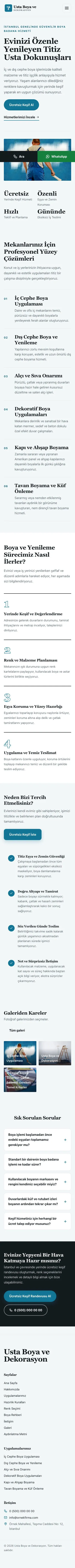 Editoryal Mavi Turkuaz – Boya ve Badana Web Sitesi mobil görünümü