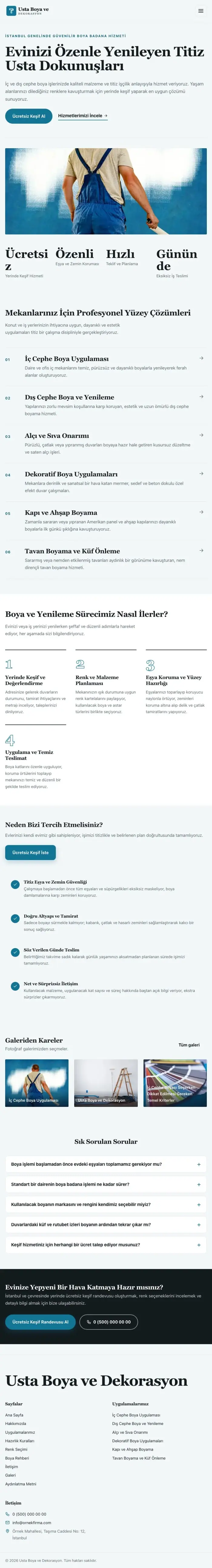 Editoryal Mavi Turkuaz – Boya ve Badana Web Sitesi tablet görünümü