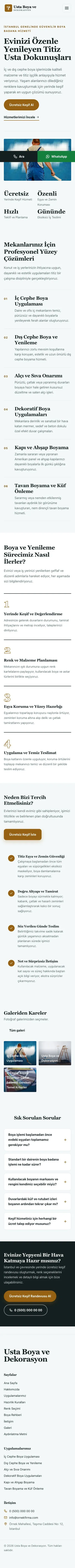 Editoryal Petrol Turuncu – Boya ve Badana Web Sitesi mobil görünümü