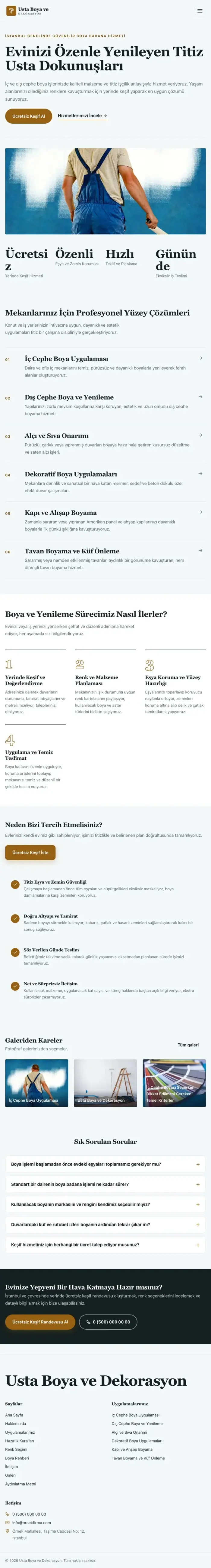 Editoryal Petrol Turuncu – Boya ve Badana Web Sitesi tablet görünümü