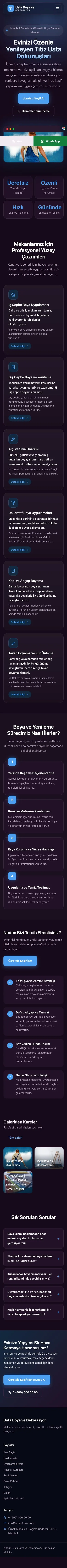 Koyu Modern Mor Mavi – Boya ve Badana Web Sitesi mobil görünümü