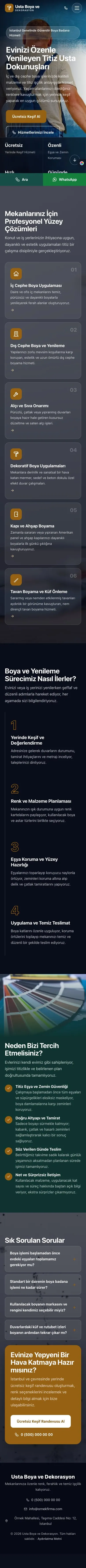 Tam Ekran Petrol Turuncu – Boya ve Badana Web Sitesi mobil görünümü