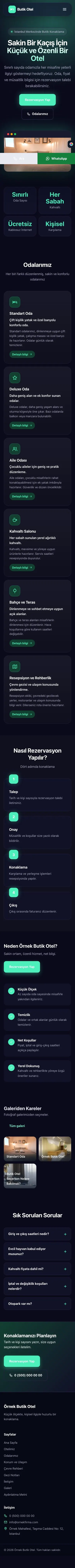 Koyu Modern Lacivert Turkuaz – Butik Otel Web Sitesi mobil görünümü
