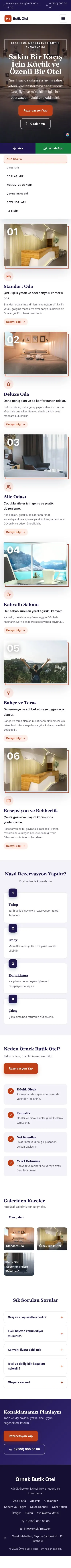 Zigzag Lacivert Turuncu – Butik Otel Web Sitesi mobil görünümü