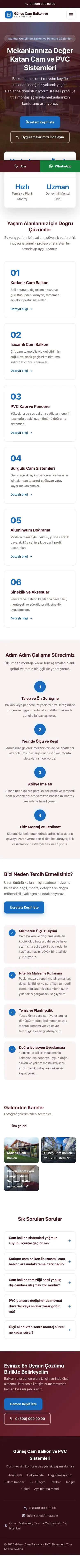 Merkez Bordo Mavi – Cam Balkon ve PVC Web Sitesi mobil görünümü