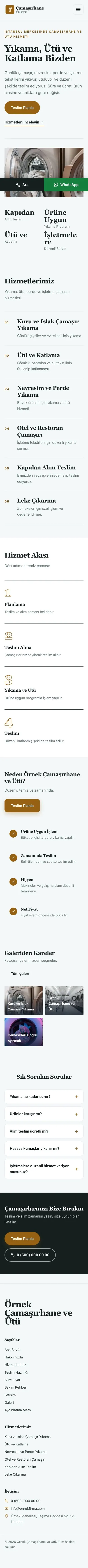 Dergi Editoryal Petrol Turuncu – Çamaşırhane ve Ütü Web Sitesi mobil görünümü