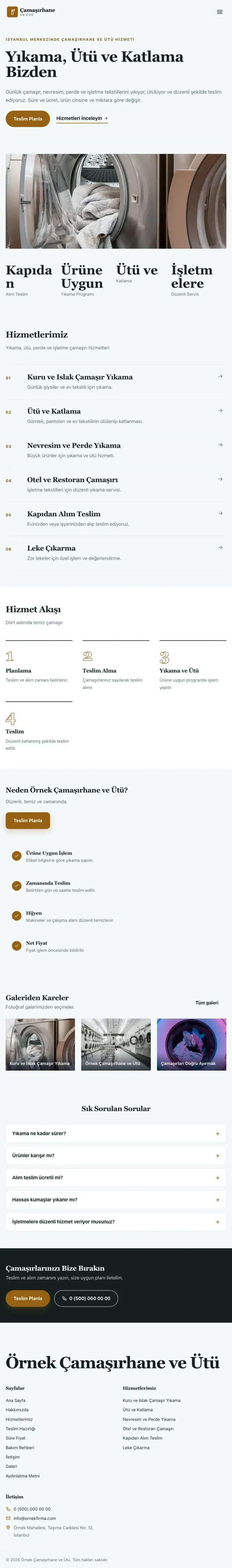 Dergi Editoryal Petrol Turuncu – Çamaşırhane ve Ütü Web Sitesi tablet görünümü