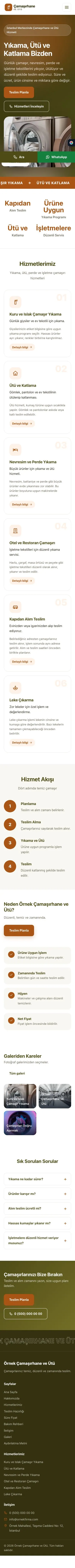 Hareketli Zeytin Turuncu – Çamaşırhane ve Ütü Web Sitesi mobil görünümü