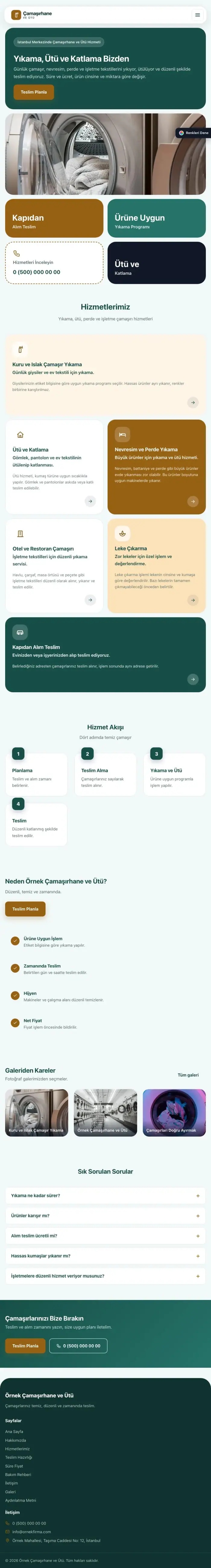 Mozaik Petrol Turuncu – Çamaşırhane ve Ütü Web Sitesi tablet görünümü