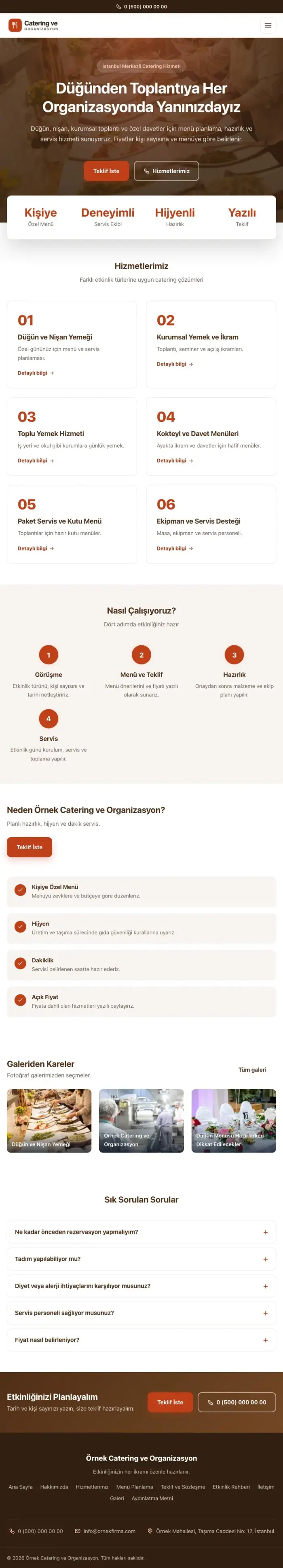 Merkez Kahve Turuncu – Catering Web Sitesi tablet görünümü