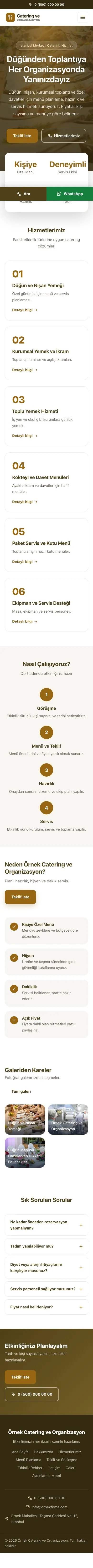 Merkez Kahve Turuncu II – Catering Web Sitesi mobil görünümü