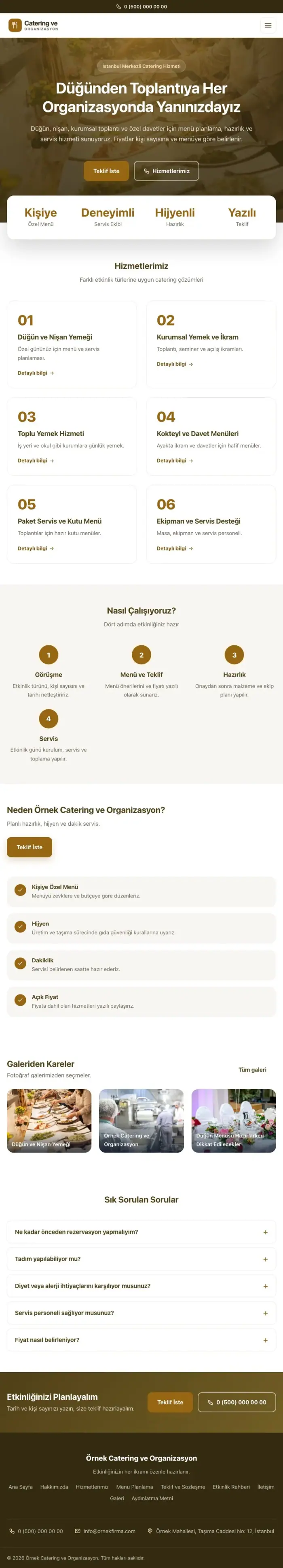 Merkez Kahve Turuncu II – Catering Web Sitesi tablet görünümü