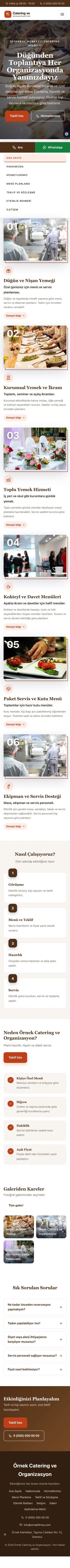 Zigzag Kahve Turuncu – Catering Web Sitesi mobil görünümü