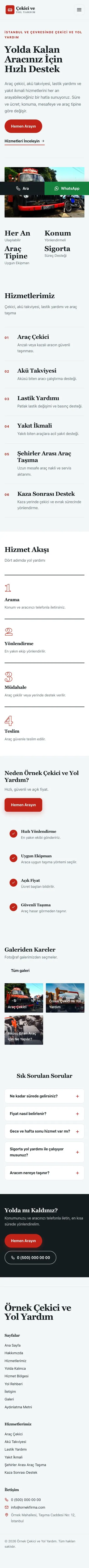 Dergi Editoryal Mavi Kırmızı – Çekici ve Yol Yardım Web Sitesi mobil görünümü