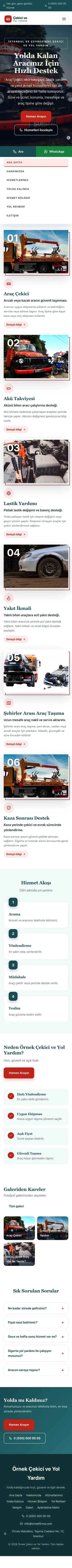 Zigzag Petrol Kırmızı – Çekici ve Yol Yardım Web Sitesi mobil görünümü