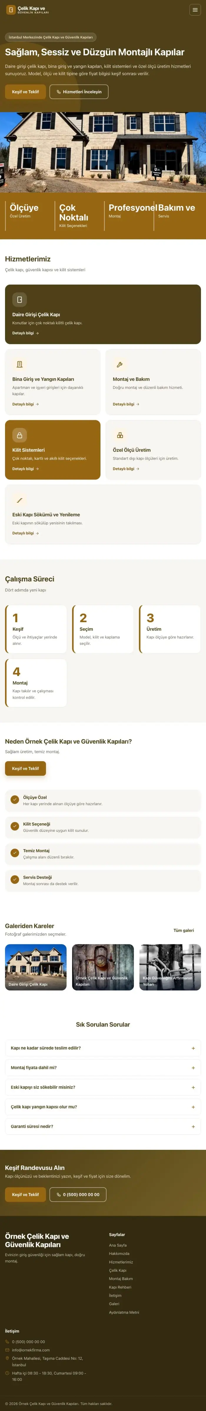 Blok Kahve Turuncu – Çelik Kapı ve Güvenlik Kapıları Web Sitesi tablet görünümü